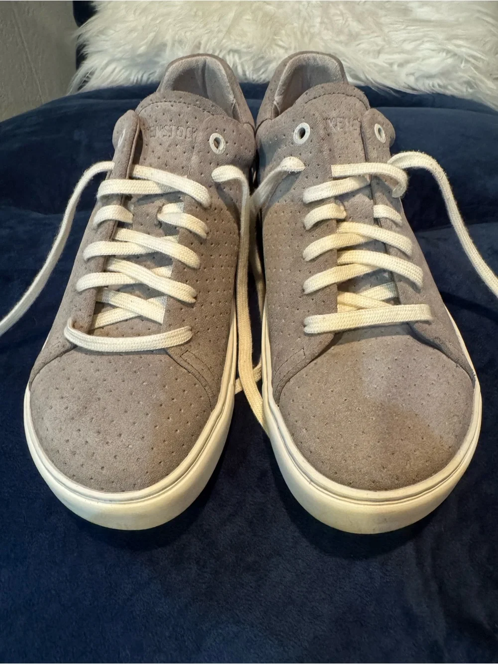 Birkenstock Bend Low Grey Suede Perforated Lace-Up Sneakers